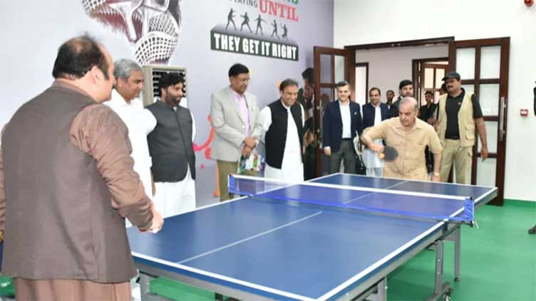 PM Shehbaz showcases his athleticism, plays indoor games in Lahore